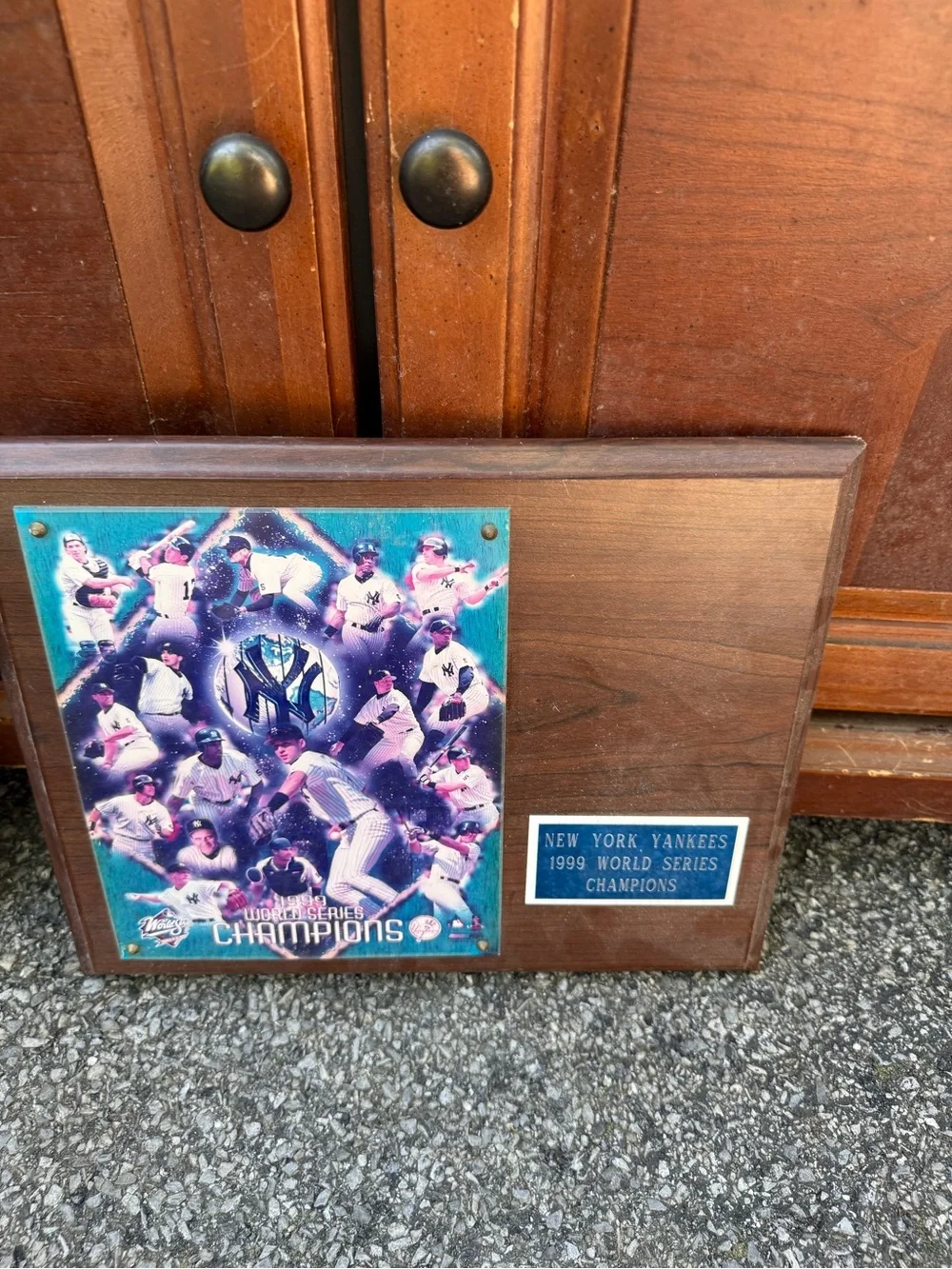 New York Yankees 1999 World Series Champions Plaque - Blue and Brown